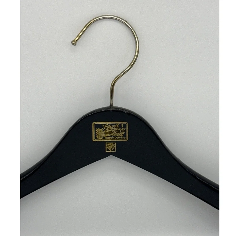 Vintage Fitwell 1 C. Birnbaum Ltd Black Wood Suit Hanger Clothes Germany Wide